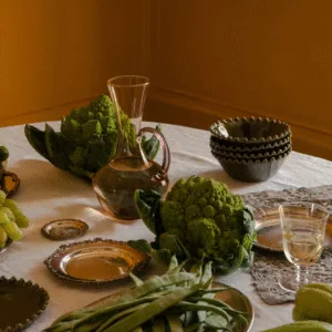 Bol « Eden » à bord perlé en grès porcelaine vert – Art de la table raffiné | Twicy Store