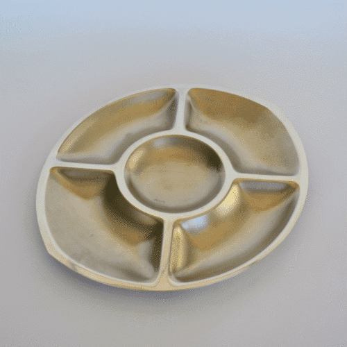 Plateau ovale compartimenté en inox vintage Guy Degrenne | Twicy Store