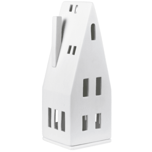 Maison photophore en porcelaine avec toit pointu - 20 cm | Twicy Store