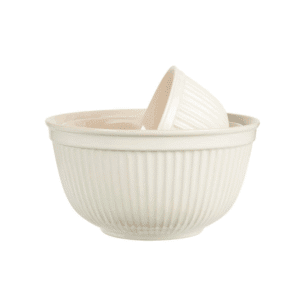 Set de 3 saladiers empilables en grès coloris « Crème au beurre » | Twicy Store