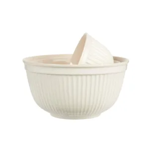 Set de 3 saladiers empilables en grès coloris « Crème au beurre » | Twicy Store