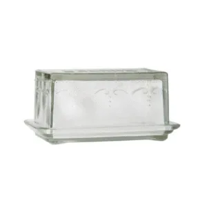 Beurrier en verre strié à motif | Twicy Store