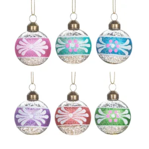 Lot de 6 boules de Noël vintage peintes à la main | Twicy Store