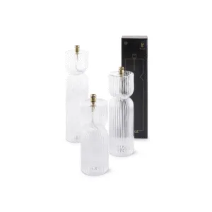 Lampe à huille en verre cannelé et laiton « Ribelle » – S, M et L | Twicy Store