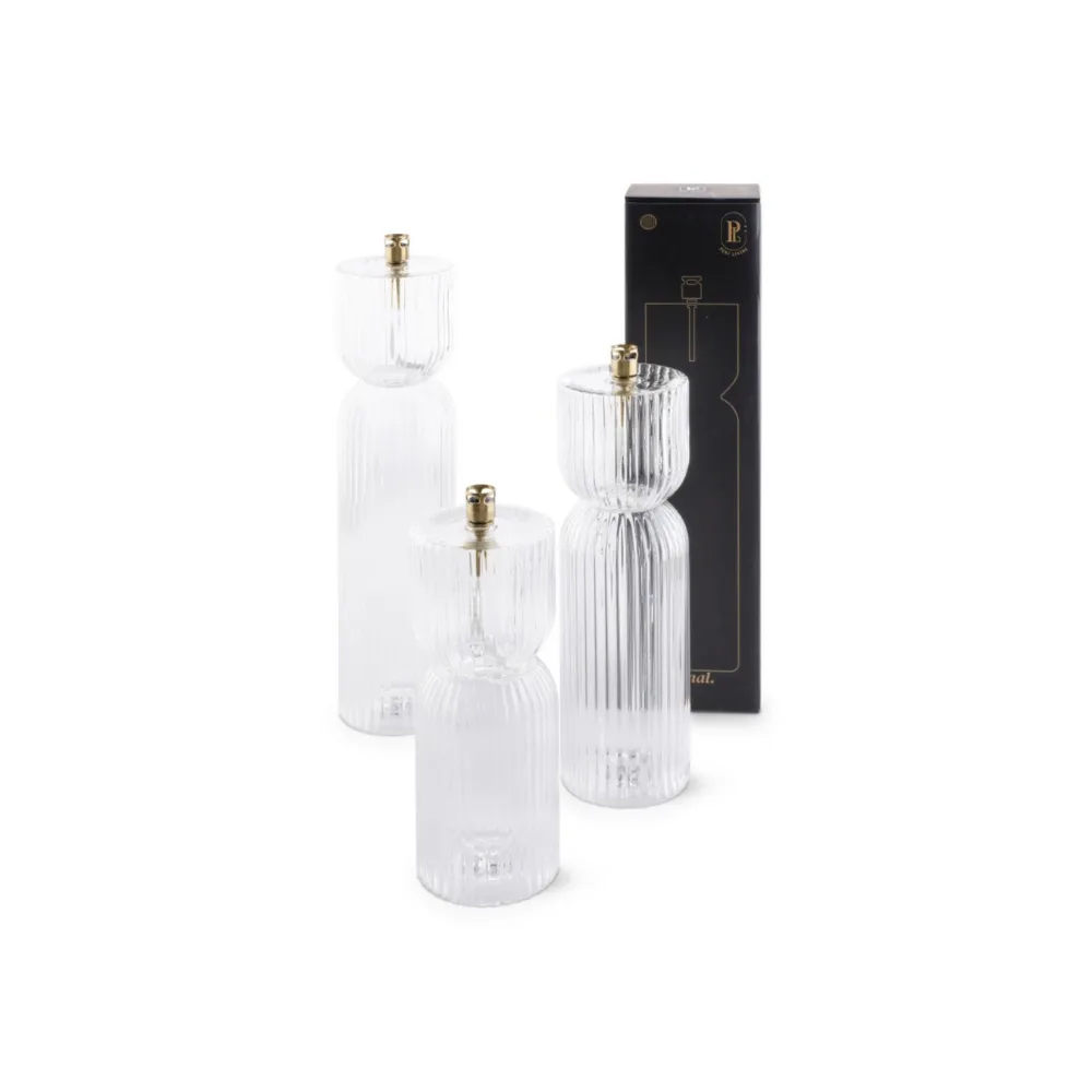 Lampe à huille en verre strié et laiton "Ribelle" - S, M et L | Twicy Store