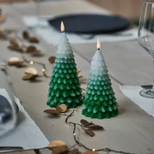 Set de 2 bougies LED « Sapin d&rsquo;hiver », Ambiance douce et festive | Twicy Store