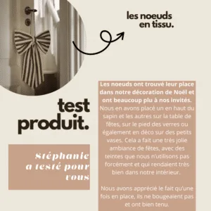 Nœud décoratif en tissu moka et blanc taille M | Twicy Store