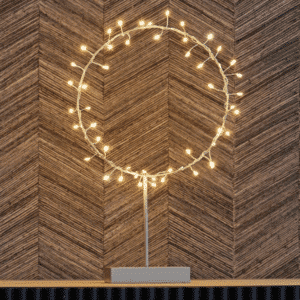 Lampe couronne lumineuse LED sur pied argent– Ambiance cocooning | Twicy Store