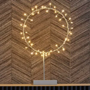 Lampe couronne lumineuse LED sur pied argent– Ambiance cocooning | Twicy Store