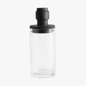 Bocal de rangement Salvie – verre & couvercle en bois noir | Twicy Store