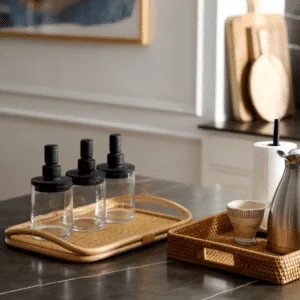 Bocal de rangement Salvie – verre & couvercle en bois noir | Twicy Store