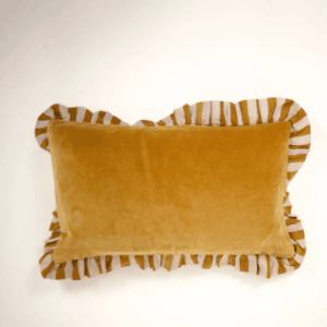 Housse de coussin Elina jaune 30×50 cm – Coussin décoratif à volant rayé | Twicy Store