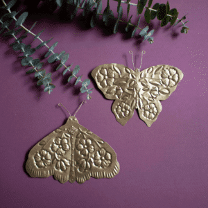 Ornements muraux Papillons en étain – Lot de 2 | Twicy Store