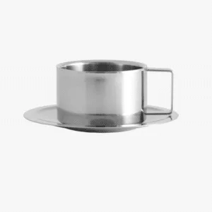 Tasse « Citrea » avec soucoupe – finition chromée | Twicy Store
