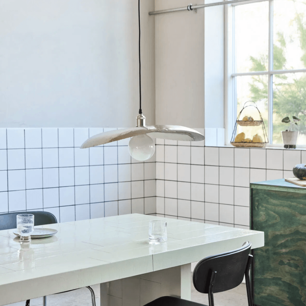 Abat-jour "Hatt" 60 cm en argent brossé – finition chrome | Twicy Store