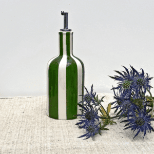 Huilier en céramique vert à rayures – bouteille d’huile design | Twicy Store