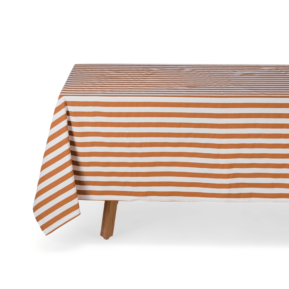 Nappe en coton à rayures pécan | Twicy Store