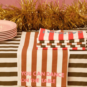 Lot de 2 serviettes de table en coton – You can dance on the table, 2 variations | Twicy Store