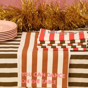 Lot de 2 serviettes de table en coton – You can dance on the table, 2 variations | Twicy Store