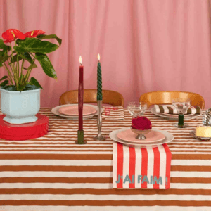 Nappe en coton à rayures pécan | Twicy Store