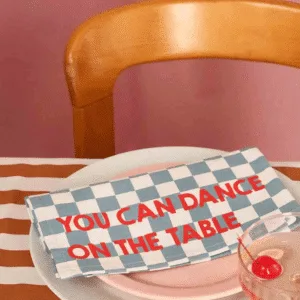 Lot de 2 serviettes de table en coton – You can dance on the table, 2 variations | Twicy Store