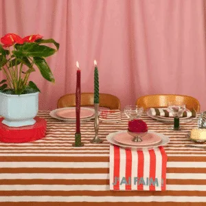 Lot de 2 serviettes de table en coton rayées – J’ai faim ! | Twicy Store