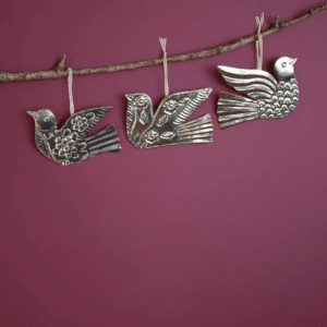 Ornements muraux Colombes argentées en étain | Twicy Store