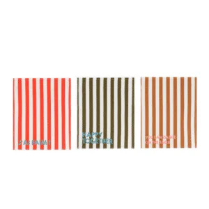 Set de table en coton à rayures avec message – lot de 2 | Twicy Store