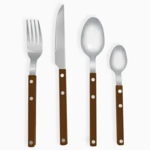 Set de 4 couverts Gustave moka – Élégance du quotidien | Twicy Store