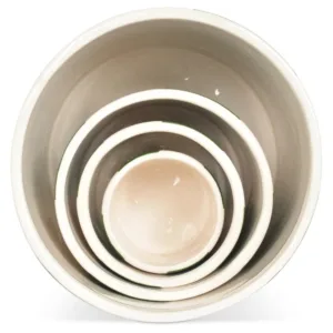 Set de 4 pots rayures vertes – Cache-pots en céramique | Twicy Store