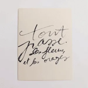 Affiche calligraphiée “Tout passe, les fleurs et les orages” – Poster typographique A4 | Twicy Store