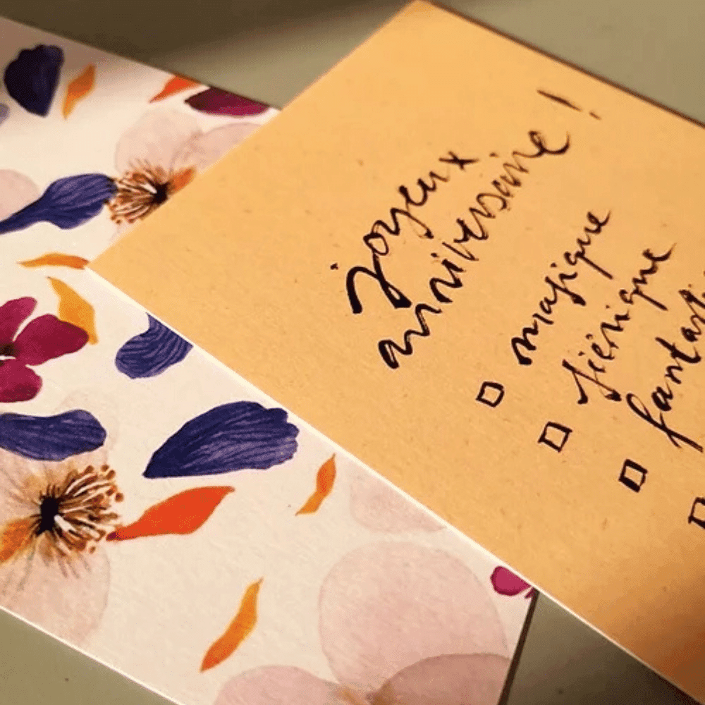Carte d’anniversaire calligraphiée “Joyeux anniversaire” | Twicy Store