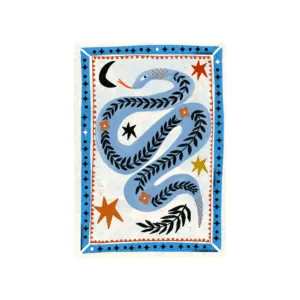 Affiche illustrée serpent folklorique – Poster décoratif A4 | Twicy Store