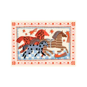 Affiche illustrée trois chevaux – Poster décoratif A4 | Twicy Store