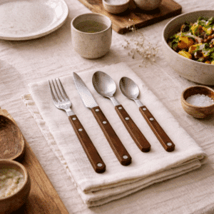 Set de 4 couverts Gustave moka – Élégance du quotidien | Twicy Store