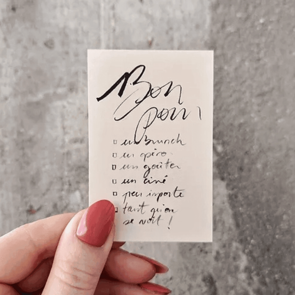 Mini-carte message “Bon pour…” | Twicy Store