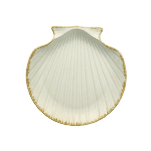 Assiette coquillage en grès blanc cassé | Twicy Store