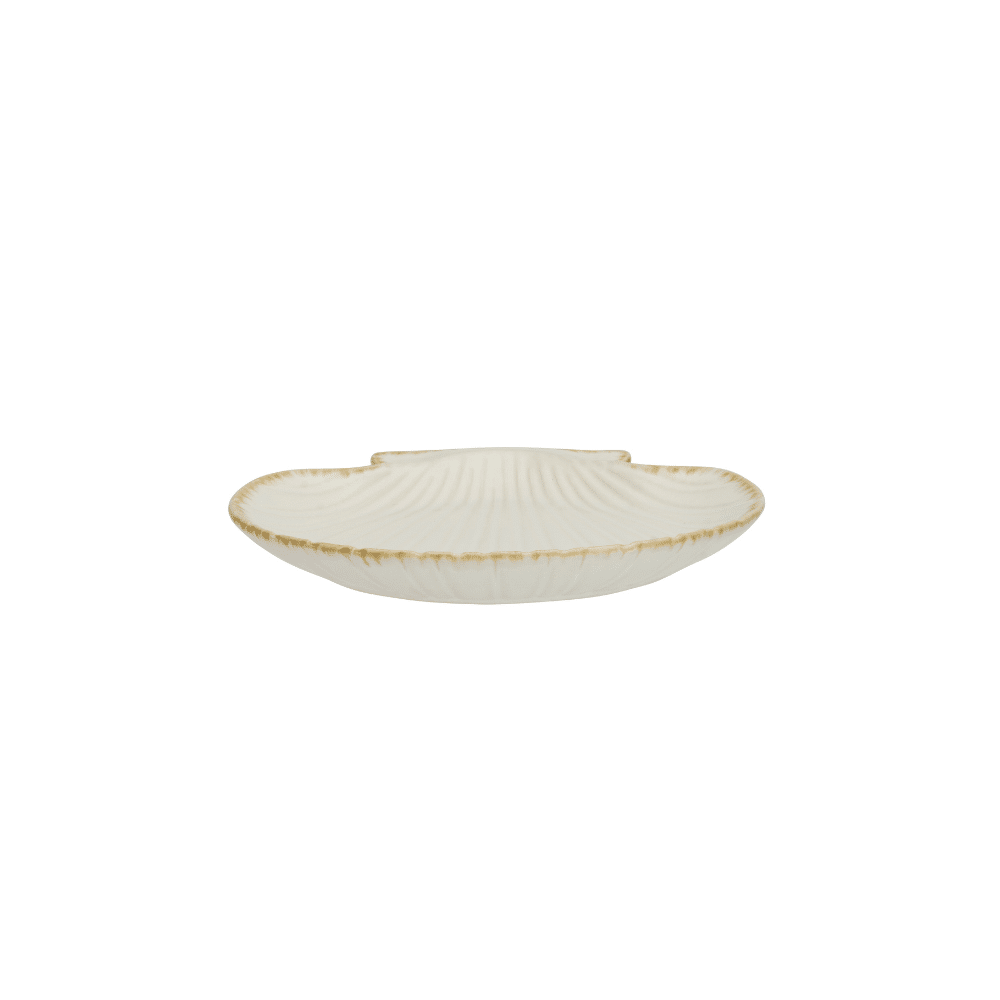 Assiette coquillage en grès blanc cassé | Twicy Store