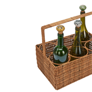 Porte-bouteilles en rotin naturel | Twicy Store