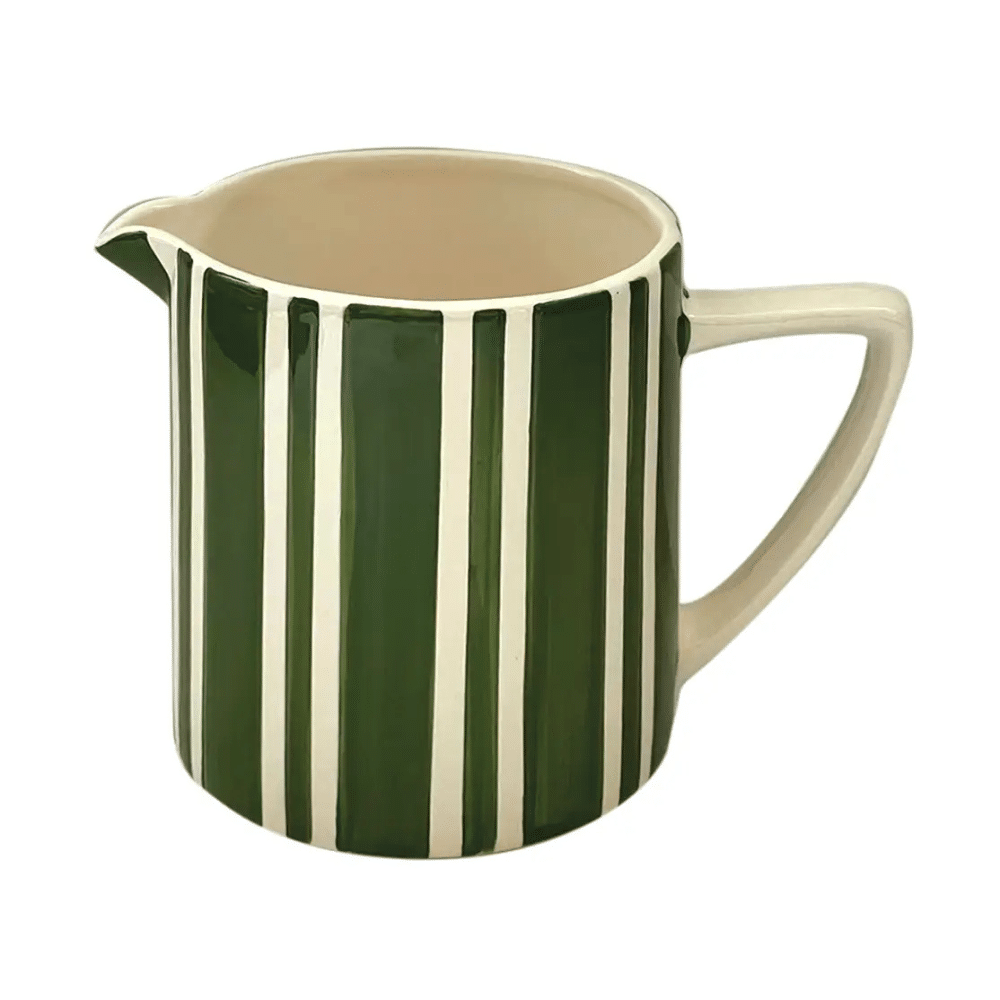 Pichet rayé vintage en faïence 1 litre – Vase et carafe décorative, plusieurs coloris | Twicy Store