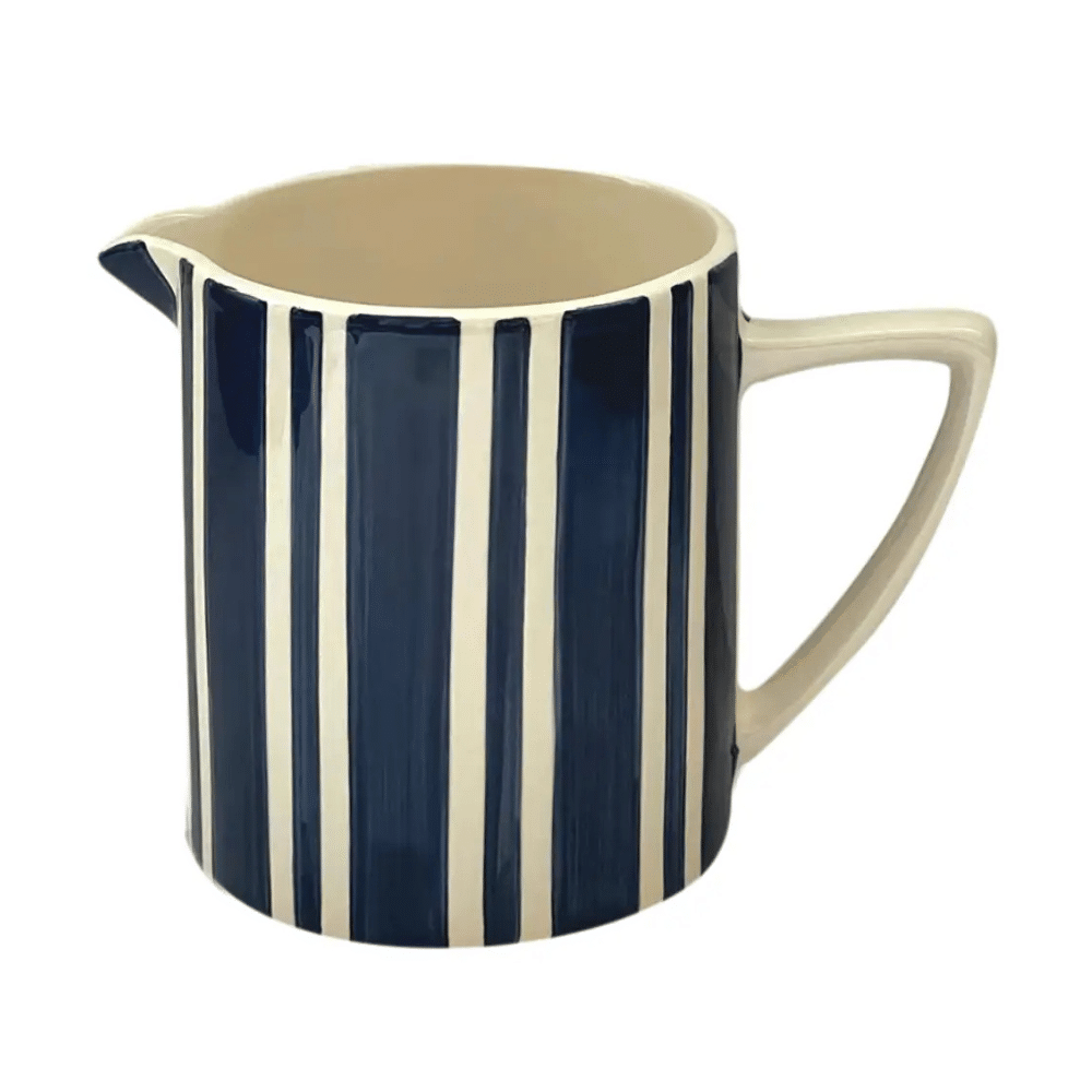 Pichet rayé vintage en faïence 1 litre – Vase et carafe décorative, plusieurs coloris | Twicy Store