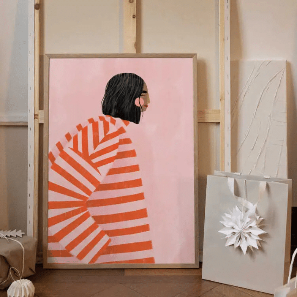 Affiche La femme aux rayures orange – Bea Müller | Twicy Store