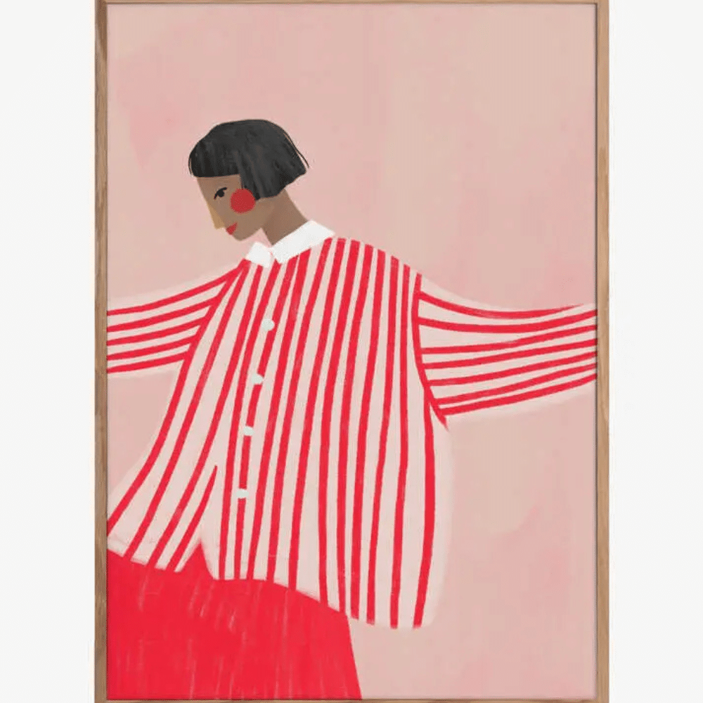 Affiche A3 « La femme aux rayures rouges » – Bea Müller | Twicy Store