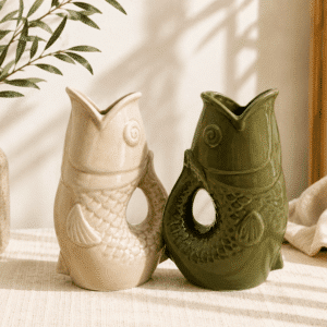 Vase pichet poisson en céramique – Style vintage années 60, plusieurs coloris | Twicy Store
