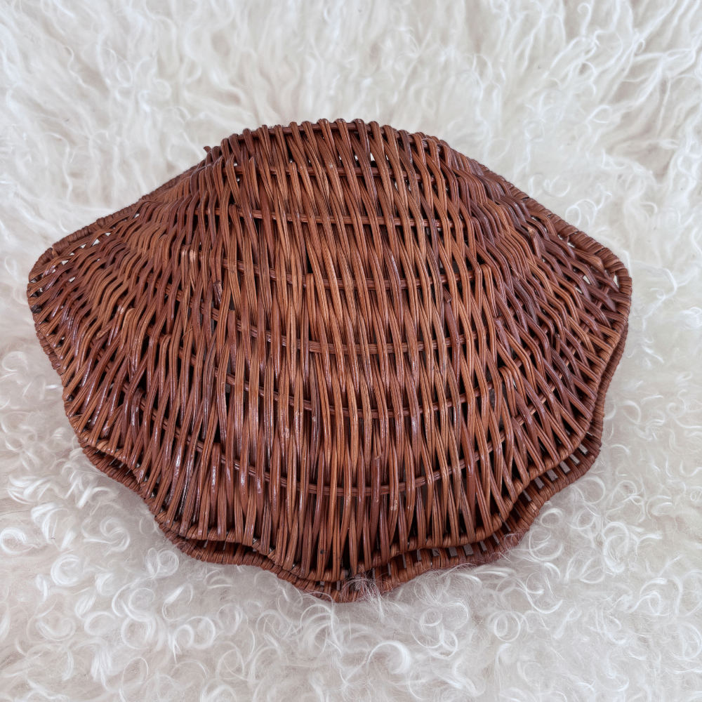Coquillage vintage en rotin années 70, Boîte décorative | Twicy Store
