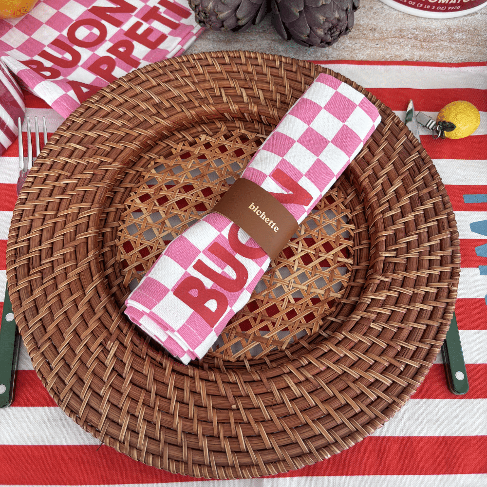 Sous-assiette vintage en rotin tressé naturel | Twicy Store
