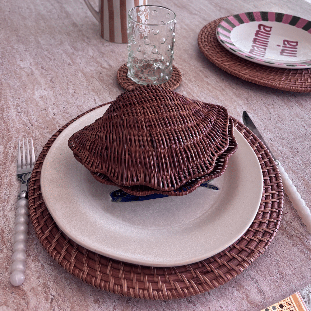 Coquillage vintage en rotin années 70, Boîte décorative | Twicy Store