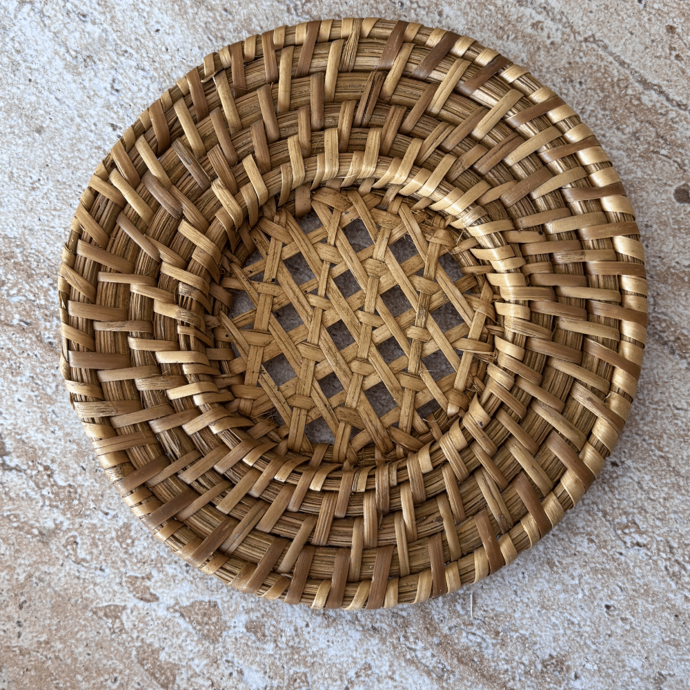 Dessous de verre vintage en rotin tressé, Art de la table & décoration naturelle | Twicy Store