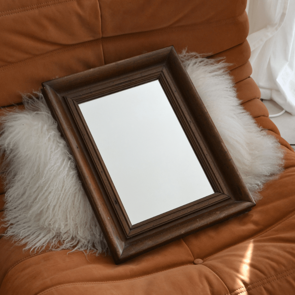 Miroir vintage en bois foncé mouluré | Twicy Store
