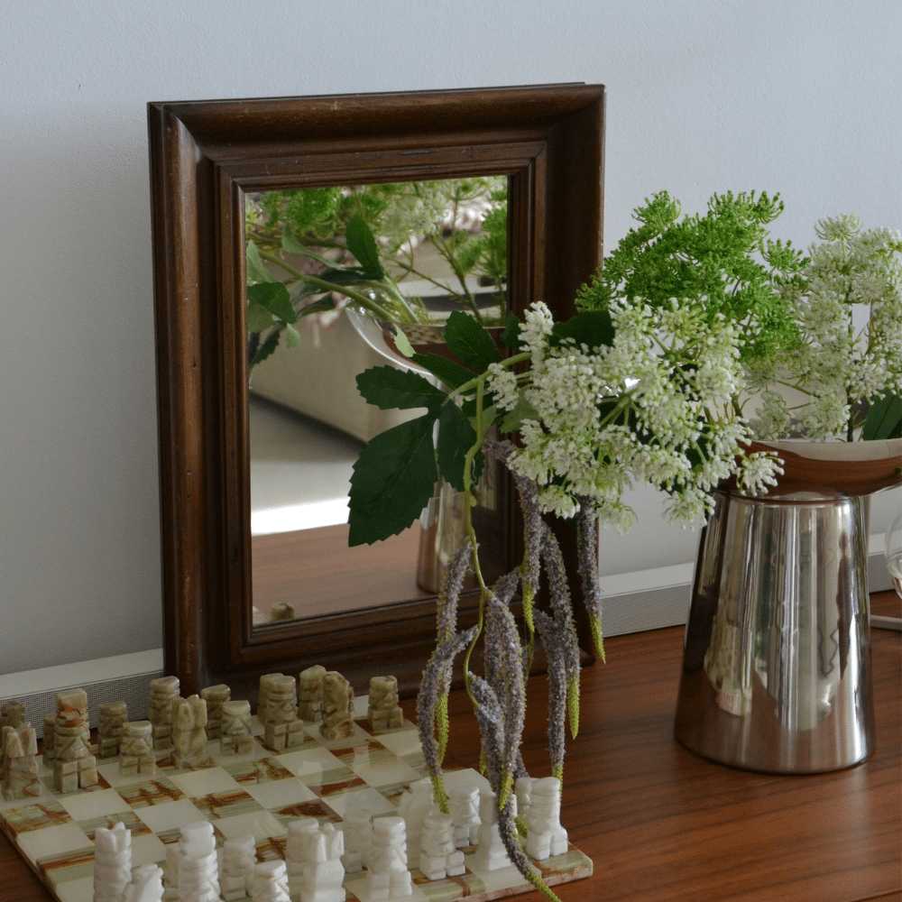 Miroir vintage en bois foncé mouluré | Twicy Store
